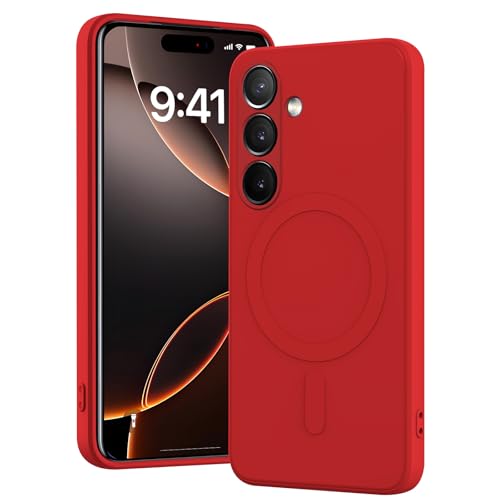 for Galaxy A15 5G Case,Magnetic,Wireless Charging,Slim Red | Soft TPU Silicone Cover Phone Case for Samsung Galaxy A15 5G,Red - color: Red