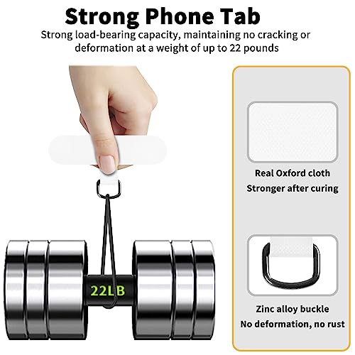 TACOMEGE Phone Tether Tab for iPhone, Cell Phone Lanyard Patch, Phone Strap Replacement Part for All Full Phone Cases (White)