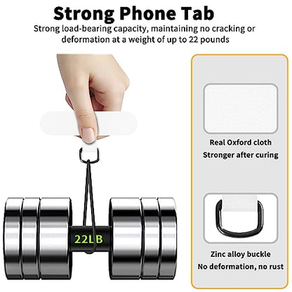 TACOMEGE Phone Tether Tab for iPhone, Cell Phone Lanyard Patch, Phone Strap Replacement Part for All Full Phone Cases (White)