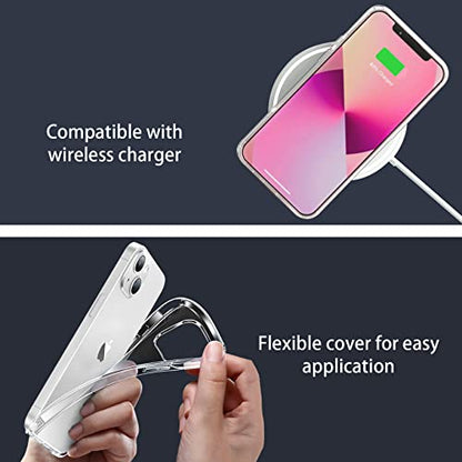JJGoo for iPhone 13 Case Clear, Transparent Soft Shockproof Protective Slim Thin Phone Bumper Phone Cases for iPhone 13 - color: Clear
