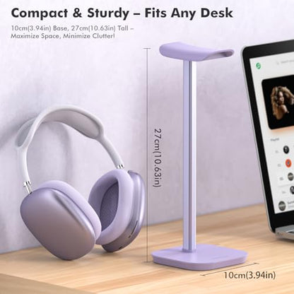 Headphone Stand, Aluminum Desk Headset Earphone Holder (Purple) - color: Purple
