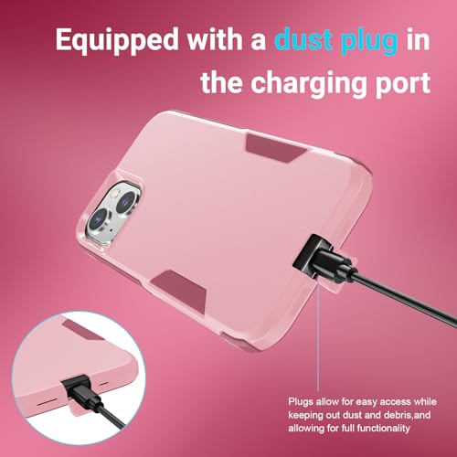 jaroco Magnetic for iPhone 13&14&15 Case Heavy Duty Rugged Dual-Layer Pink - color: Pink, size: iPhone 13&14&15