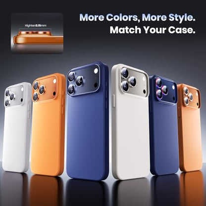 Hoerrye for iPhone 17 Pro Max/17 Pro Camera Lens Protector - Case Friendly - color: Cosmic Orange
