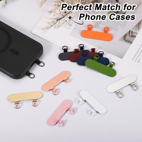uxcell Double Ear Stainless Steel Clip Phone Lanyard Tab Ultra-Thin Phone - color: Black
