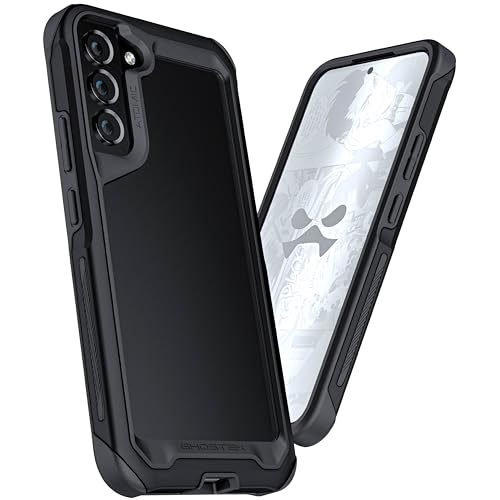 Ghostek ATOMIC slim S22+ Plus Case with Crystal Clear Back and Aluminum Metal Bumper Heavy Duty Protection Wireless Charging Compatible Designed for 2022 Samsung Galaxy S22+ Plus 5G (6.6 Inch) (Black) - color: Black, size: Galaxy S22 Plus