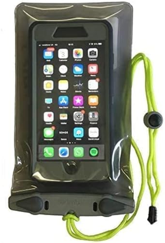 Aquapac Waterproof Phone Case, Medium, Grey | iPhone and Android, Made in The UK, Hiking, Mountain Biking, Running Accessory, Floating, IPX8 certified to 30 ft deep. - color: Gray, size: Medium