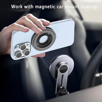 [Silicone Ring] 2025 Unrivaled Stability for MagSafe Phone Grip, Magnetic Phone Ring Holder, Compatible with MagSafe Kickstand Magnetic for iPhone 16 15 14 13 12 Pro Max Plus&Android (Gray)