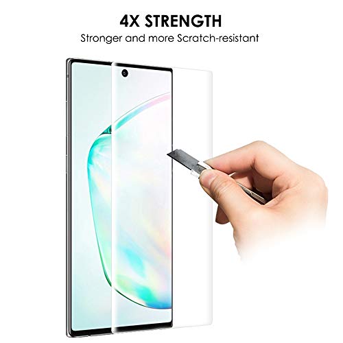 Galaxy Note 10 Plus Tempered Glass Screen Protector, UV Set - 3 Pack, Scratch Repair, Fingerprint-ID Compatible, Sensitive Touch, Full Coverage Without Black Edges - color: for Galaxy Note 10 Plus (HD Glass)
