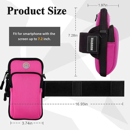 Phone Holder for Running Armband Cell Phone Holder,Small Purses for Women Crossbody Kids,iPhone 11 12 13 14 15 16e 16 17 Pro Max Xs Xr X Plus Mini Galaxy Ultra S26 S25 Note Bags Gym Arm Bands - color: 7-Pink with Crossbody Strap&Hook