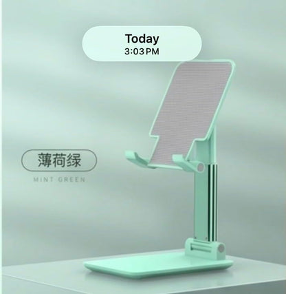Foldable Desktop Phone and Tablet Stand, Adjustable Universal Mount, Compatible with iPhone, iPad. Useful for Study Table, Office, Home etc. Phone, Ipad, Stand. (Green) - color: Green