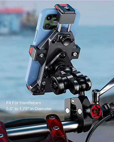 BRCOVAN Motorcycle Phone Mount Holder with 15W Qi Wireless Charger
