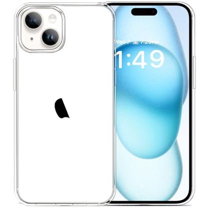 JJGoo Compatible with iPhone 15 Plus Case, Clear | Soft TPU Transparent Phone Cover, Shockproof Slim Bumper Protective Case - color: Clear