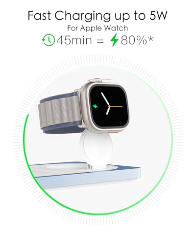 PETINO 3 in 1 Wireless Charging Station for Apple Devices with MagSafe - color: Blue