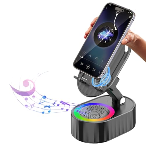 AKLLCCR Wireless Induction Bluetooth Speaker 5in1 Phone Holder Speaker - color: Black