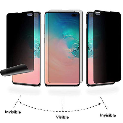 Galaxy S10 Plus Privacy Screen Protector, Self Healing Support Fingerprint Unlocking Full Coverage Flexible Film, 2-Way Anti Spy Nano Shield for Samsung Galaxy S10 Plus / S10+, 2 Pack