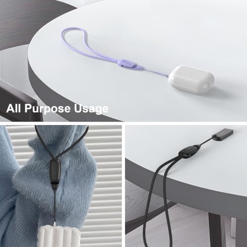 E-Tree 2 Pack Multi-Purpose Wrist Lanyard Hand Strap for Cell Phone Case Camera Airpods Keys Keychain Keys USB Flash Drive - color: Purple and Black