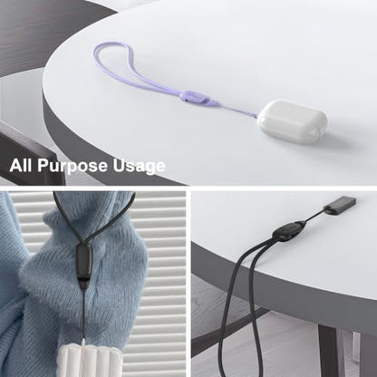 E-Tree 2 Pack Multi-Purpose Wrist Lanyard Hand Strap for Cell Phone Case Camera Airpods Keys Keychain Keys USB Flash Drive - color: Purple and Black