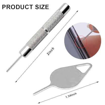 4 Pcs SIM Card Removal Openning Tool Tray Eject Pins Needle Opener Ejector Compatible with All iPhone Apple iPad HTC Samsung Galaxy Cell Phone Smartphone Watchchain Link Remover (Style E) - size: E