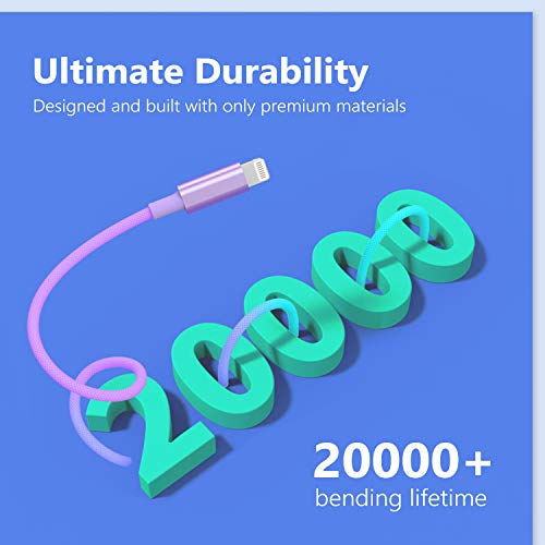 USB C to Lightning Cable, 3.3ft MFi-Certified, Fast Charging, for iPhone 14 Plus 14 14 Pro Max 13 13 Pro iPhone 12, (Multicolor, Colorful)