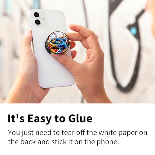 [2 Pack] Cell Phone Grip with Expanding Kickstand, Baseball Man - color: Baseball Man