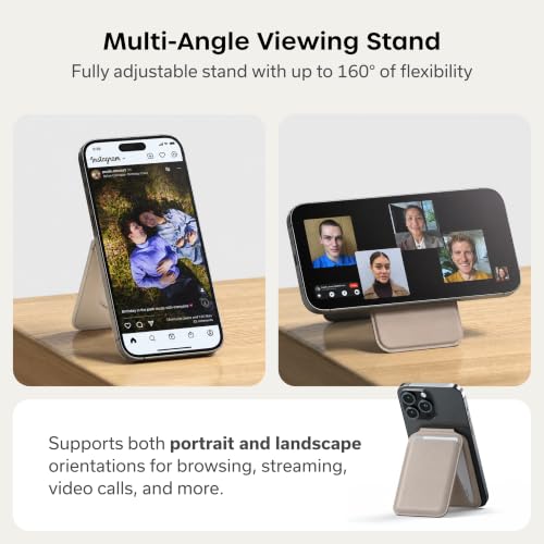 Satechi MagSafe Wallet Stand, Card Holder, NFC Pass-Through - color: Taupe