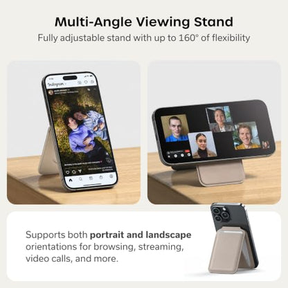 Satechi MagSafe Wallet Stand, Card Holder, NFC Pass-Through - color: Taupe