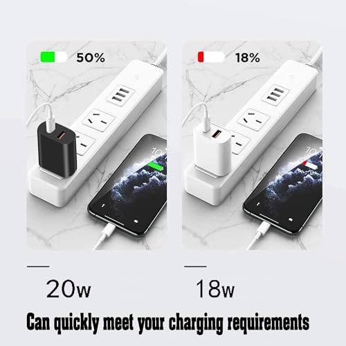 4 Pack USB C Charger Block,20W USB-C & USB-A Port Charger，for i Phone 17/16/15/14/13/12/11/X/8, i Pad and More - color: 4p black