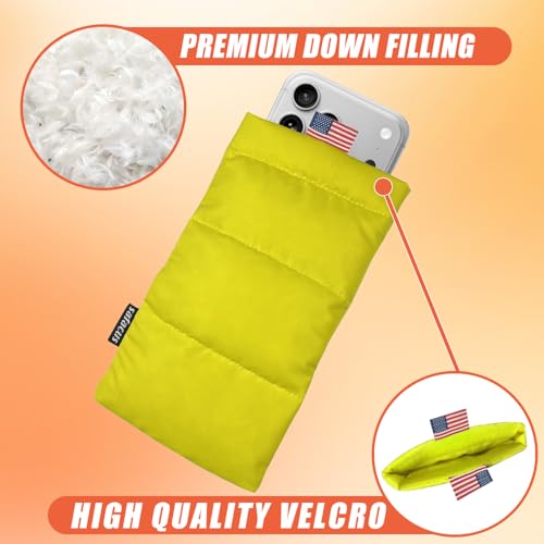 Thermal Phone Case Prevent OVERHEATING in The Sun, Cellphone Pouch for Camping Prevents Freezing, Extends Battery Life, Outdoor Warm Cover Bags for iPhone,Samsung Galaxy Yellow - color: Yellow