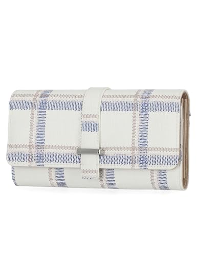 Mundi File Master Womens RFID Blocking Wallet Clutch Organizer With Change Pocket - color: Hemingway Plaid, size: One Size