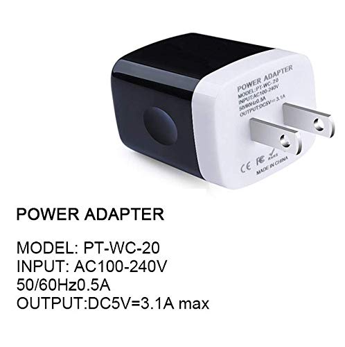 Wall Charger Adapter, USB Cubes, Sicodo 3Pack Universal Travel 3.1A 3 Muti - color: 3Pack-Black