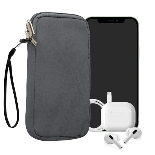 kwmobile Universal Phone Pouch Size XL - 6.7/6.8" - Neoprene Smartphone Pouch with Zip - Water-Repellent Mobile Phone Case - Sleeve in Blue Grey - color: blue grey, size: XL - 6.7/6.8"