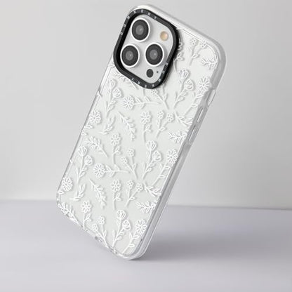 Dumkery Cute White Flowers Case Compatible with iPhone 13 Pro Max Clear Case, Floral Aesthetic Pattern, Soft TPU Full Body Protection Shockproof Slim Cases Cover for Girls Women - size: iPhone 13 Pro Max