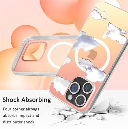 I-MGAE-IN-AR Compact Case for iPhone 12 Pro Max Iridescent Cloud Design,[Compatible with Magsafe] Cute Soft Slim Shockproof Protective Phone Cases Women Girls Aesthetic Glitter - color: [Strong Magnet] Iridescent cloud, size: iPhone 12 Pro Max