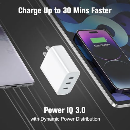 USB C Charger Block, Amoner 35W 3-Port USB C Block Fast Wall Charger
