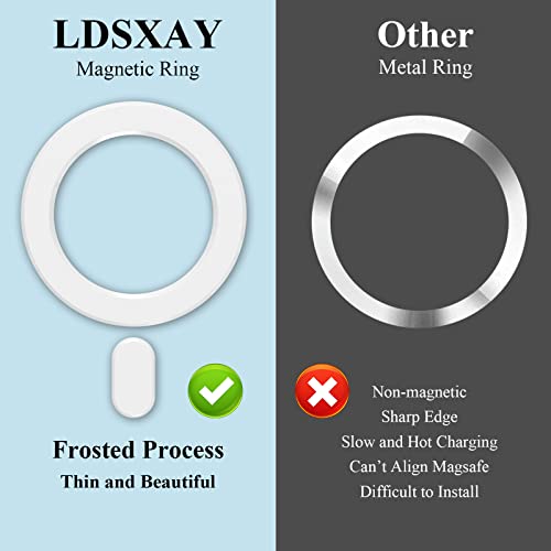 Universal MagSafe Ring, 2 PCS Magnet Sticker Magnetic Adapter Ring - color: White Pink
