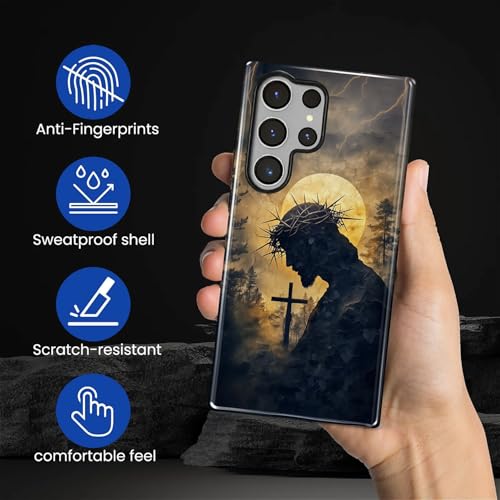 CARLOCA Case for Samsung Galaxy S23 Ultra,Faith Inspired Christians Scripture Design Hybrid Dual Protection Soft TPU + Hard PC,Shockproof Anti-Scratch Cover Men Women Stylish Protective Phone Case - color: Faith Inspired Christians Scripture, size: Galaxy