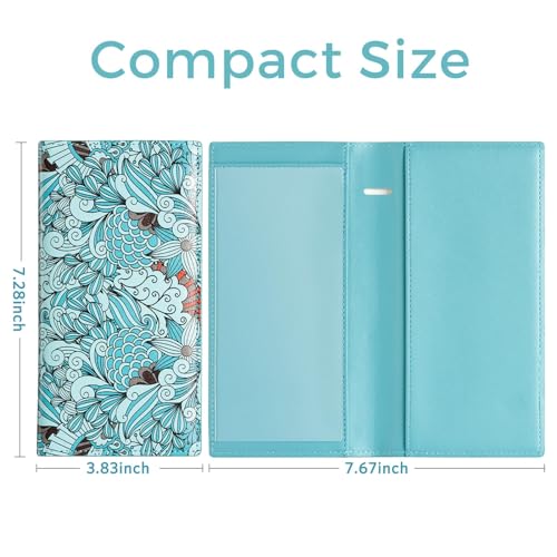 CoBak Checkbook Cover for Women & Men - PU Leather Case with RFID Blocking | Classic Design Check Book Holder for Personal and Business - color: Jungle