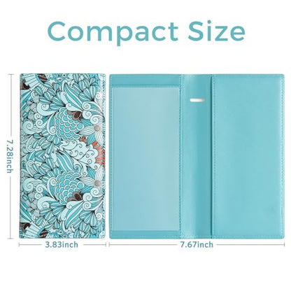 CoBak Checkbook Cover for Women & Men - PU Leather Case with RFID Blocking | Classic Design Check Book Holder for Personal and Business - color: Jungle