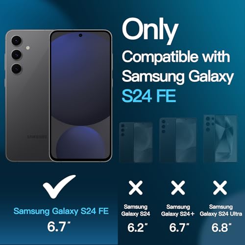 JETech Screen Protector for Samsung Galaxy S24 FE, 3-Pack | HD Clear, Fingerprint ID Compatible, Anti-Scratch Glass - size: Galaxy S24 FE