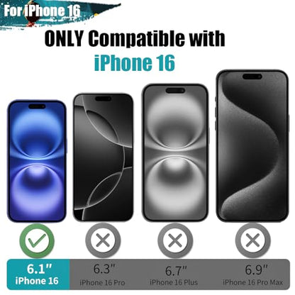 [Upgraded Battery Case for iPhone 16, 5000mAh Rechargeable Extended Battery Charging Charger Case, Add 100% Extra Juice (6.1 Inches) Black