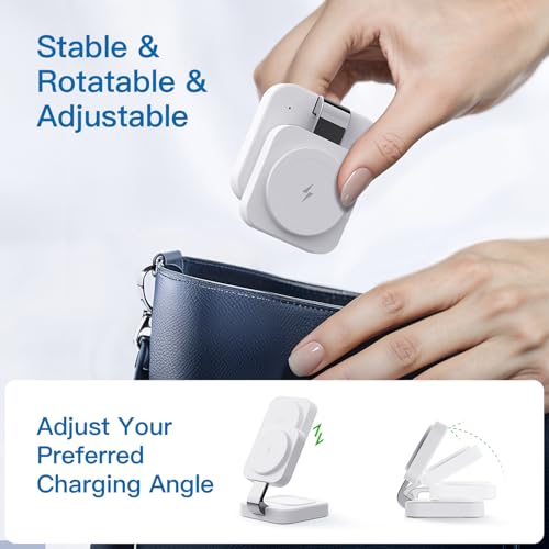 2026 Traveling Wireless Mag-Safe Fast Magnetic 3 in 1 Charging Station - color: White