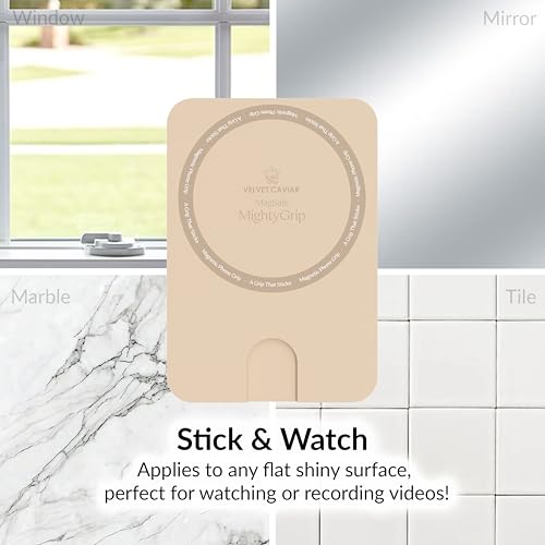 Velvet Caviar Suction Cup Phone Case Mount Compatible with MagSafe Devices Only - Magnetic Silicone Sticky Phone Grip Holder for iPhone Back of Phone - Mirror Gripper (Nude) - color: Nude