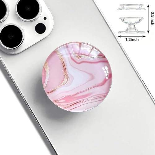 Clear Crystal Glitter Collapsible Phone Grip Stand, Universal Mobile Phone Holder for Smartphones and Tablets (Rose Gold Pink) - color: Rose Glod