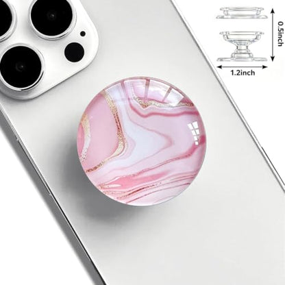 Clear Crystal Glitter Collapsible Phone Grip Stand, Universal Mobile Phone Holder for Smartphones and Tablets (Rose Gold Pink) - color: Rose Glod