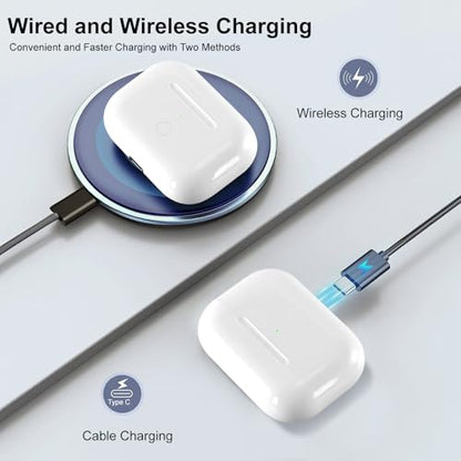 Wireless Charging Case Compatible with AirPod Pro 1st & 2nd Generation, Air Pod Pro 2 1 Charger Case Replacement to USB-C Without Earbuds - color: White Air Pod Pro Charging Case