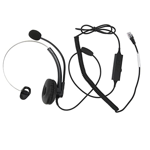 One Ear Wired Headset with Noise Cancelling for Crystal Clear HD Calls in Call Center Office (Crystal Connector) - size: Kristallverbinder
