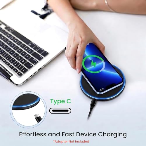 Wireless Charger Pad 15W Fast Charging Station with USB Cable for iPhone