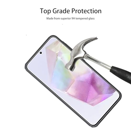 [2+2 Pack Tempered Glass Film For Samsung Galaxy A35 5G Screen Protector 2-Pack with Camera Lens Protector 2-Pack