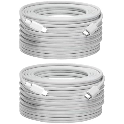 15FT USB C Cable 2 Pack, USB C to USB C Charging Cable 60W Fast Charge - color: Off White, size: 15FT