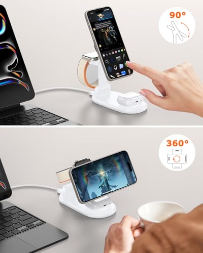 Magnetic Wireless Charger Mag-Safe 3 in 1 Charging Station Foldable